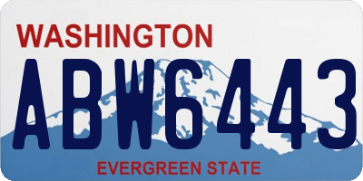 WA license plate ABW6443