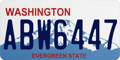 WA license plate ABW6447