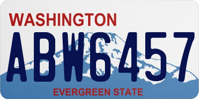 WA license plate ABW6457