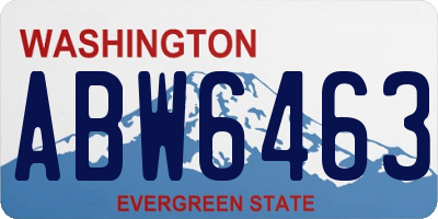 WA license plate ABW6463