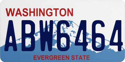 WA license plate ABW6464