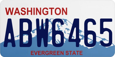 WA license plate ABW6465
