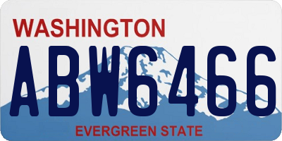 WA license plate ABW6466