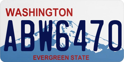 WA license plate ABW6470