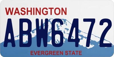 WA license plate ABW6472