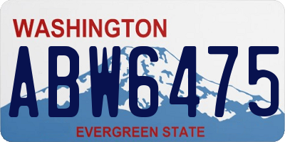 WA license plate ABW6475