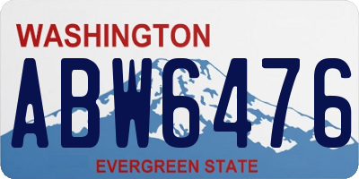 WA license plate ABW6476