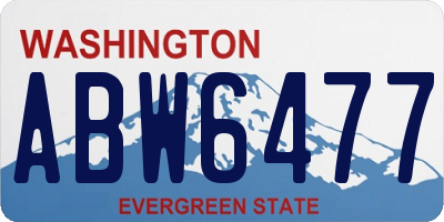 WA license plate ABW6477
