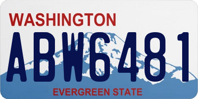 WA license plate ABW6481