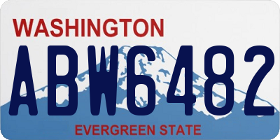 WA license plate ABW6482