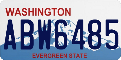 WA license plate ABW6485