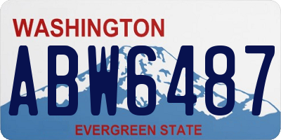 WA license plate ABW6487