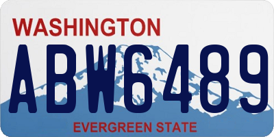 WA license plate ABW6489