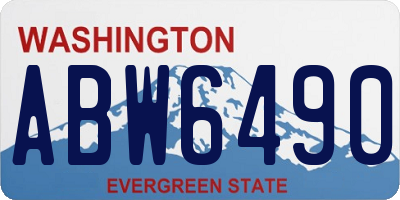 WA license plate ABW6490