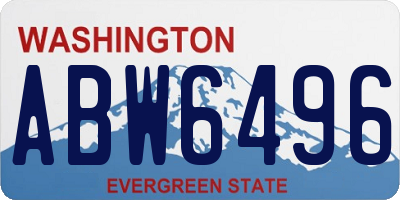 WA license plate ABW6496