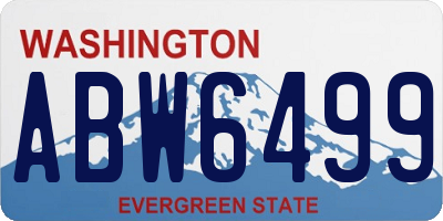 WA license plate ABW6499