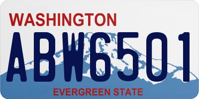 WA license plate ABW6501