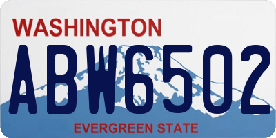 WA license plate ABW6502