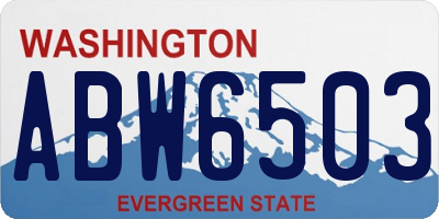 WA license plate ABW6503