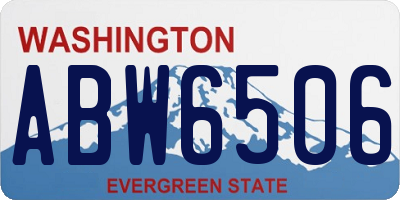 WA license plate ABW6506