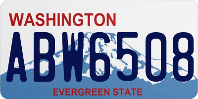 WA license plate ABW6508