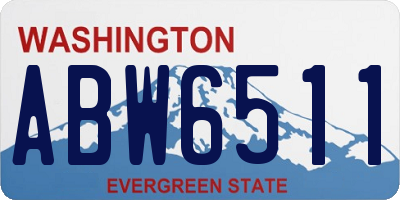 WA license plate ABW6511