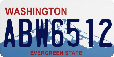 WA license plate ABW6512