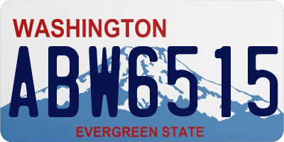 WA license plate ABW6515