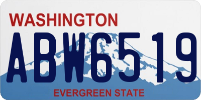 WA license plate ABW6519