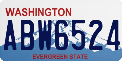 WA license plate ABW6524