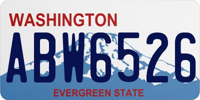 WA license plate ABW6526