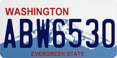 WA license plate ABW6530