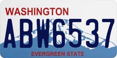 WA license plate ABW6537