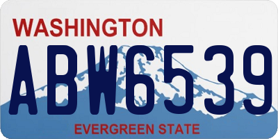 WA license plate ABW6539