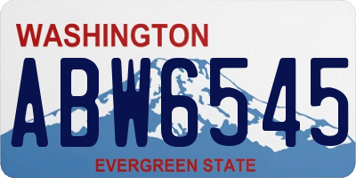 WA license plate ABW6545