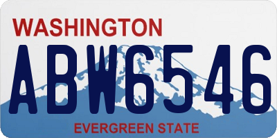 WA license plate ABW6546