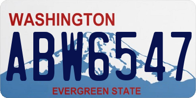 WA license plate ABW6547