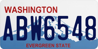 WA license plate ABW6548
