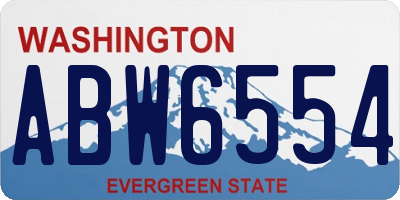 WA license plate ABW6554