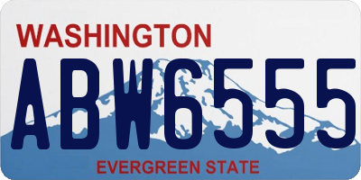 WA license plate ABW6555