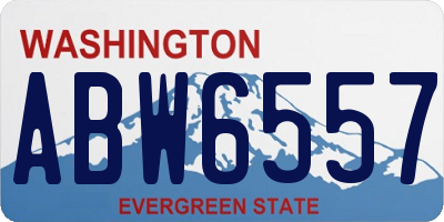 WA license plate ABW6557