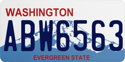 WA license plate ABW6563