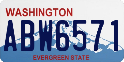 WA license plate ABW6571