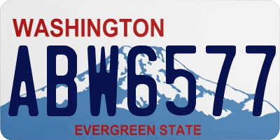 WA license plate ABW6577