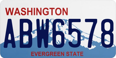 WA license plate ABW6578