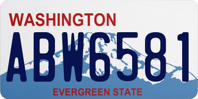 WA license plate ABW6581