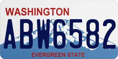 WA license plate ABW6582