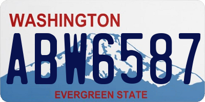 WA license plate ABW6587