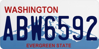 WA license plate ABW6592