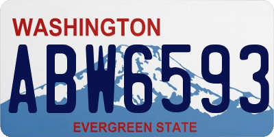 WA license plate ABW6593